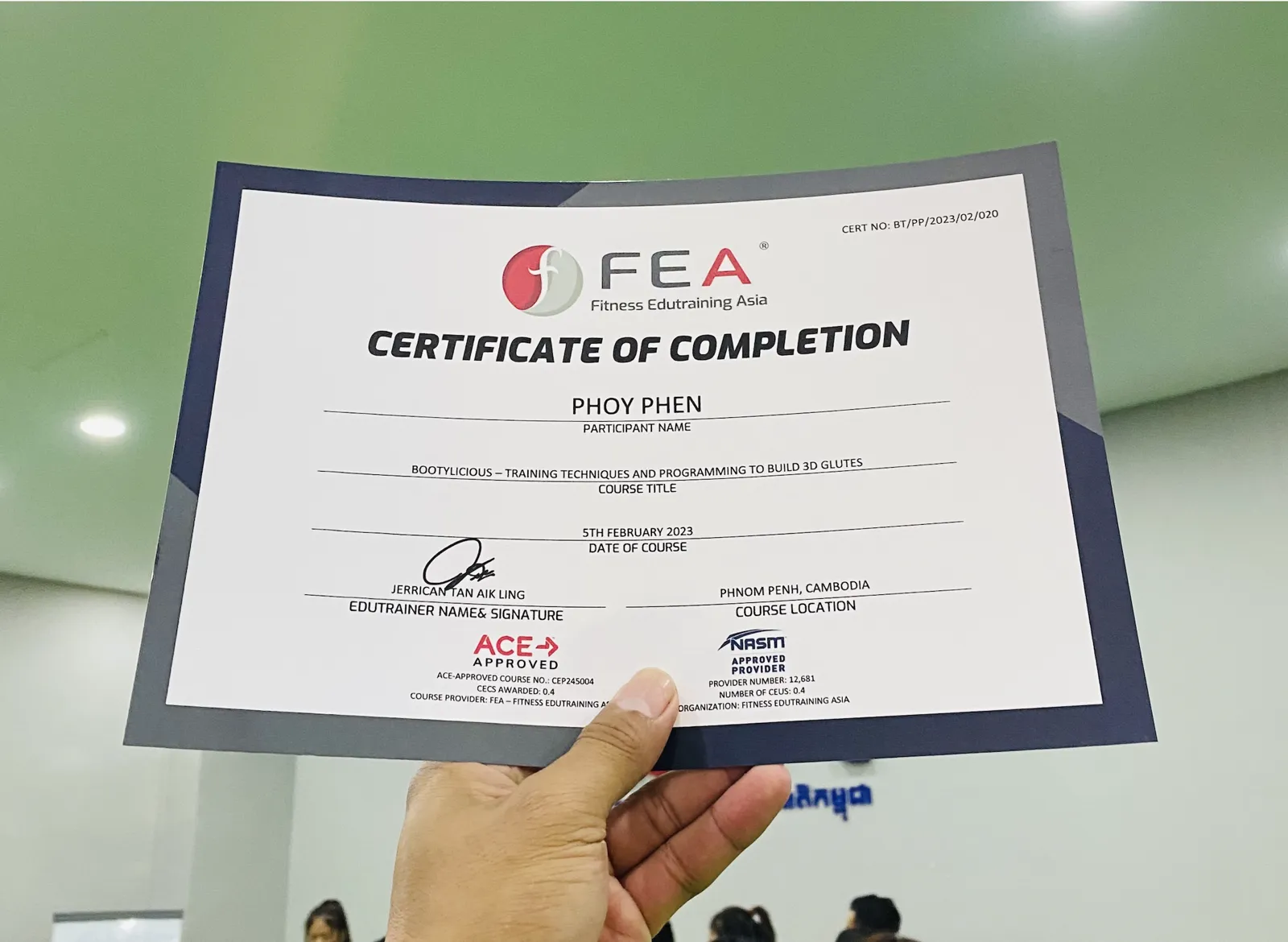 Bootylicious Training Techniques certificate