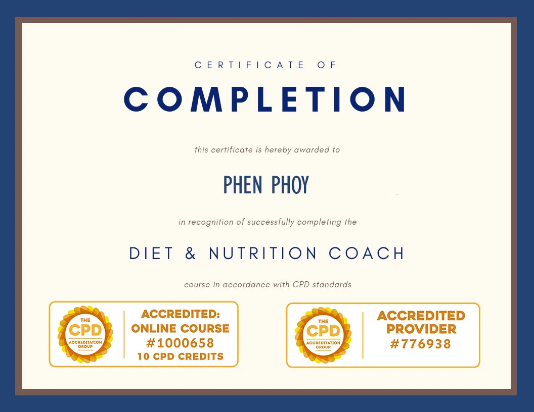 Diet & Nutrition Coach certificate